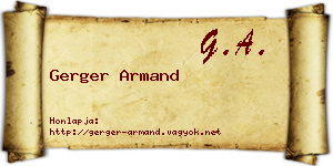 Gerger Armand névjegykártya